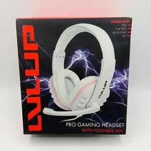 Vivitar LVLUP Pro Gaming Headset w/Foldable Mic White/Pink